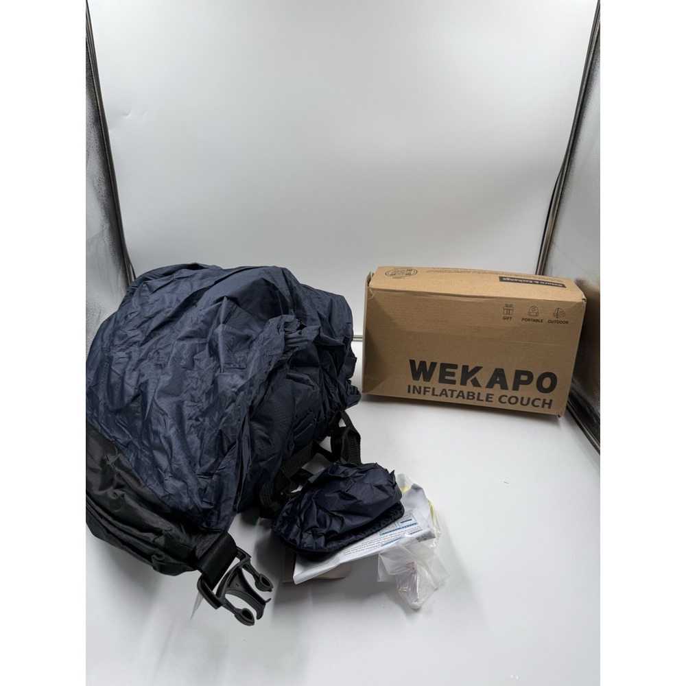 WEKAPO INFLATABLE Hammock RED Portable Beach LOUNGER Camping‎ Air SOFA Chair